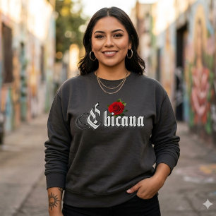 Sweatshirt Rose Rouge Chicana