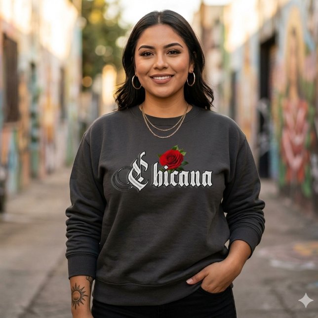 Sweatshirt Rose Rouge Chicana (Créateur téléchargé)