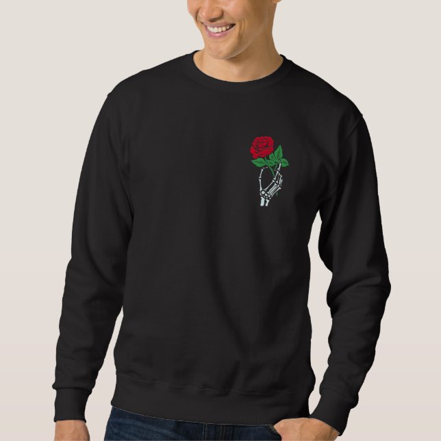 Sweatshirt Roses de crâne  Rose mott (Devant)