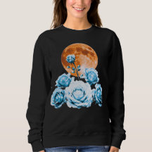 Roses de glace bleues et lune de sang orange Graph