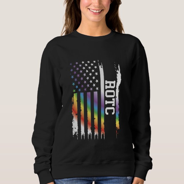 Sweatshirt ROTC États-Unis Arc-en-ciel désorganisé avec drape (Devant)