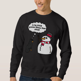 Sweatshirt Rotoneige Snowman Stick Arm Noël