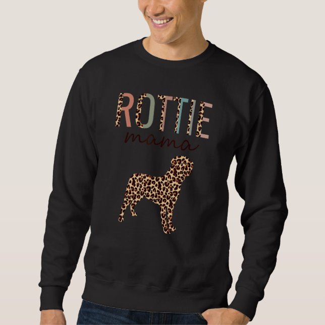 Sweatshirt Rottie Mama Avec Empreinte de léopard Pour Rottwei (Devant)