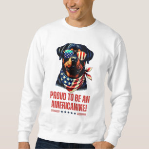 Sweatshirt Rottweiler 4 juillet lunettes de drapeau américain