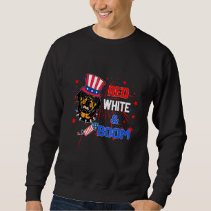 Sweatshirt Rottweiler 4 juillet rouge blanc