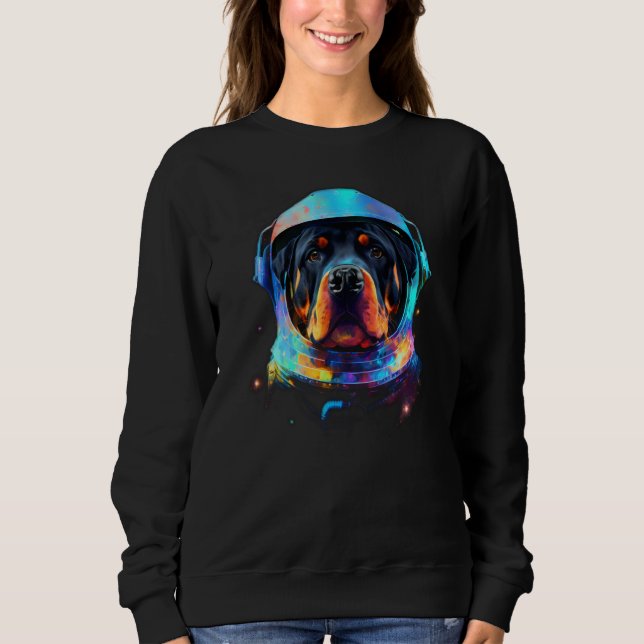 Sweatshirt Rottweiler Astronaut Dog in Space Suit Planetary E (Devant)