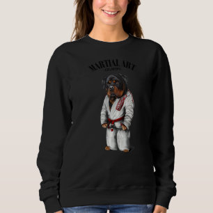 Sweatshirt Rottweiler Chien Judo Karate Master En Judogi Blan
