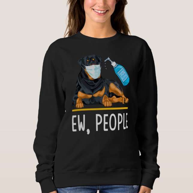 Sweatshirt Rottweiler Chien Masque Visage Masque Main Sanitiz (Devant)