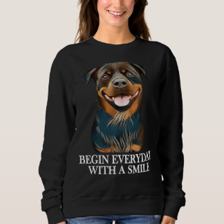 Sweatshirt Rottweiler Commence Chaque Jour Avec Un Sourire