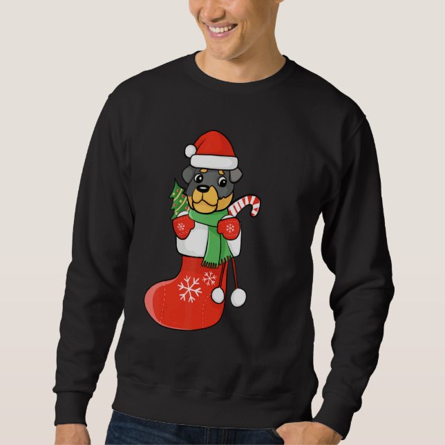 Sweatshirt Rottweiler dans les chaussures Noël Chien Noël Noë (Devant)