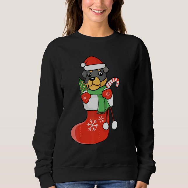 Sweatshirt Rottweiler dans les chaussures Noël Chien Noël Noë (Devant)