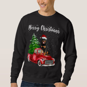 Sweatshirt Rottweiler équitation Camion Rouge Joyeux Chien de