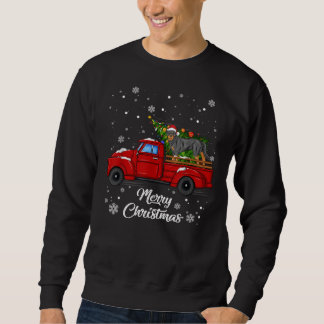 Sweatshirt Rottweiler équitation Camion Rouge Joyeux Noël Noë
