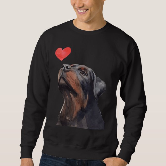 Sweatshirt Rottweiler Heart Dog Love (Devant)