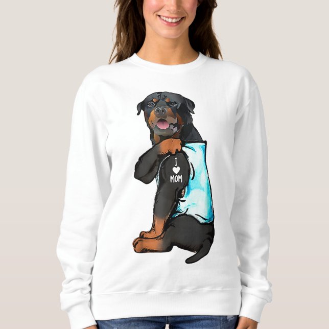 Sweatshirt Rottweiler I Love Maman Tattoo (Devant)