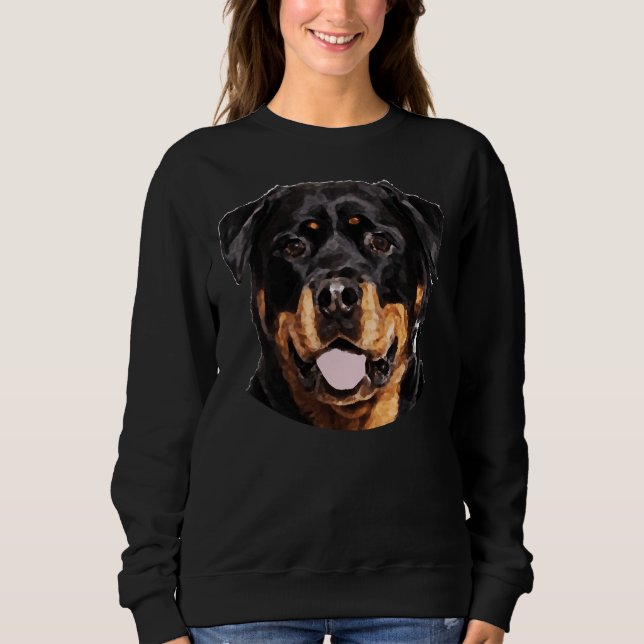 Sweatshirt Rottweiler Portrait Visage Cute Rottweiler Maman R (Devant)