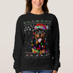 Sweatshirt Rottweiler Santa Hat Noël Arbre Lumières Noël Ug