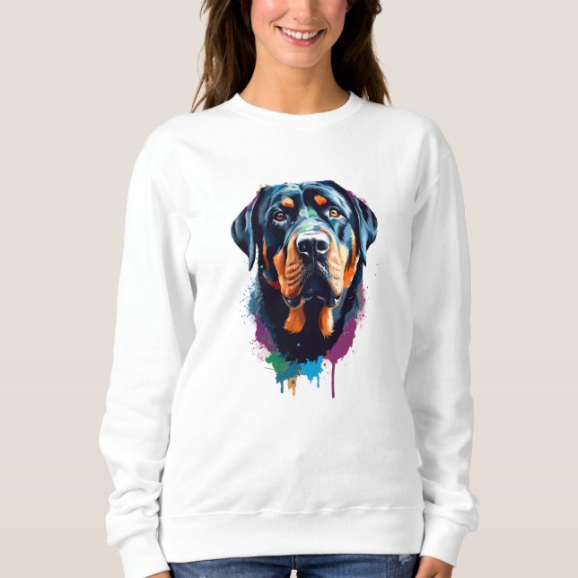Sweatshirt Rottweiler Vibrant et coloré (Devant)