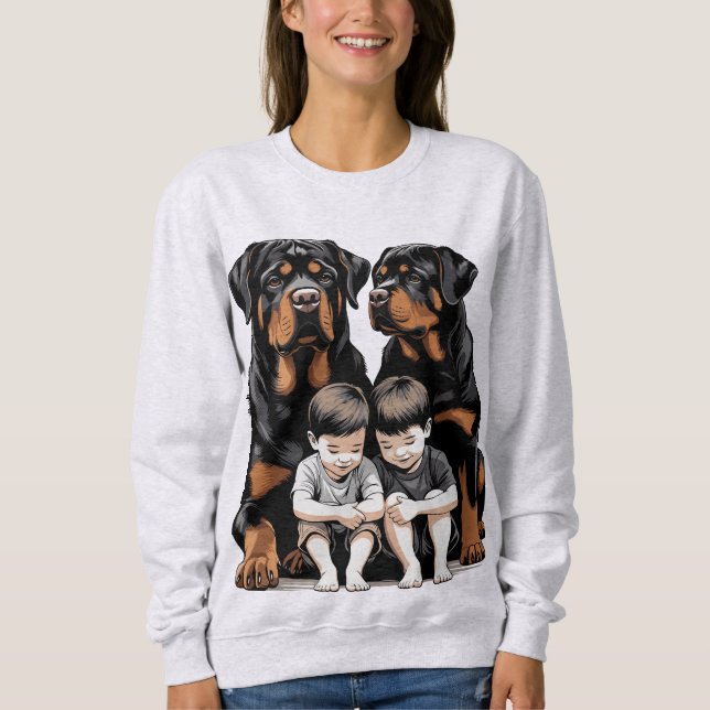 Sweatshirt  Rottweilers As Loyal Guardians Of Kids (Devant)