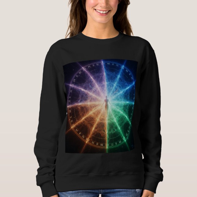 Sweatshirt Roue d'énergie du zodiaque du chakra cosmique Mani (Devant)