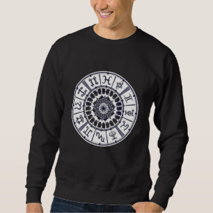 Sweatshirt Roues des signes du zodiaque céleste Mandala Art g