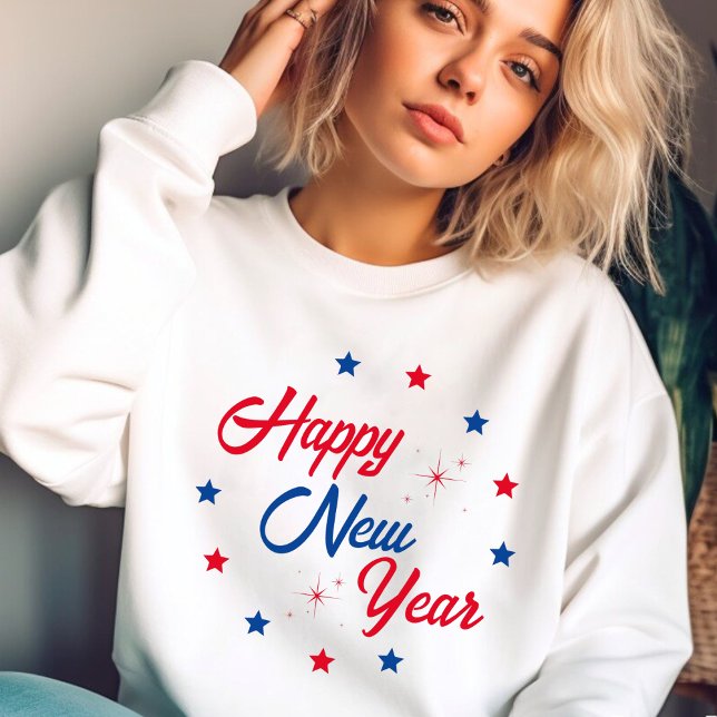 Sweatshirt Rouge Blanc & Bleu Bonne année (Red White & Blue Happy New Year Sweatshirt)