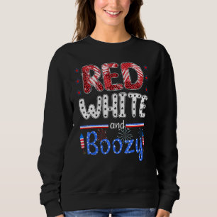 Sweatshirt Rouge Blanc Et Boozy Joyeux Jour De L'Indépendance