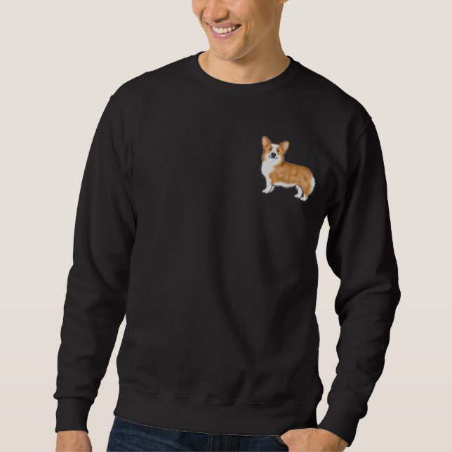 Sweatshirt Rouge et blanc Pembroke Welsh Corgi Design graphiq (Devant)
