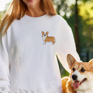Sweatshirt Rouge et blanc Pembroke Welsh Corgi Pet Art Design