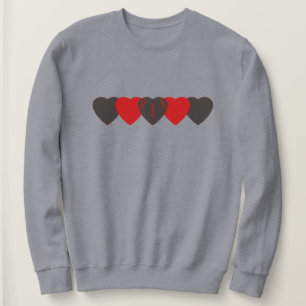 Sweatshirt Rouge et cœur de métal Football Sombre