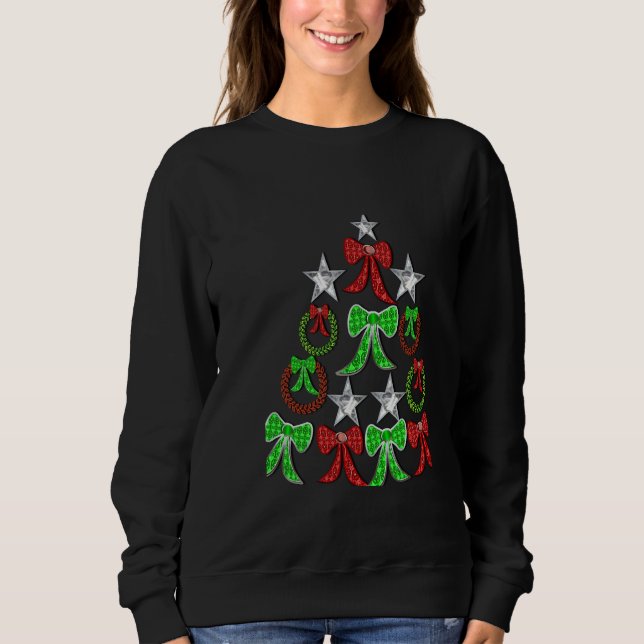 Sweatshirt rouge et vert de raglan de vacances de (Devant)