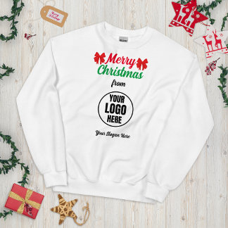 Sweatshirt Rouge et vert Script Joyeux Noël Bow Logo Slogan