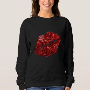 Sweatshirt Rouge Kisser Lèvres Parties scintillant Lèvres Bai