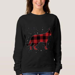 Sweatshirt Rouge Plaid Buffalo Allemand Berger Chien de Noël