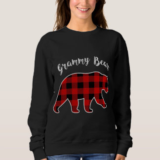 Sweatshirt Rouge Plaid Grammy Ours Correspondante Famille Buf
