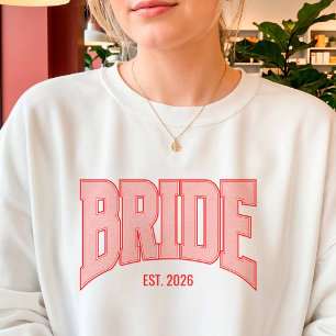 Sweatshirt Rouge + Rose Faux Paillettes BRIDE Lettre Universi