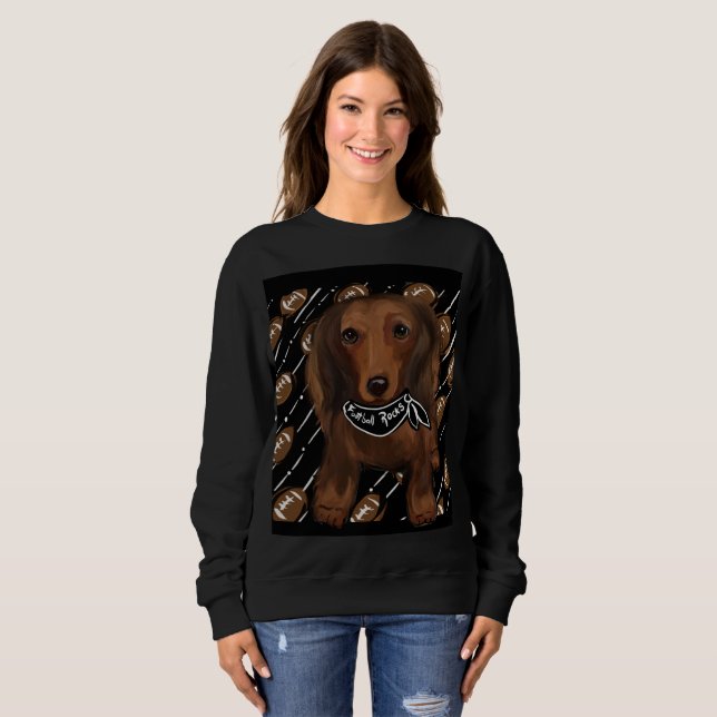 Sweatshirt Rouges Doxies à longs poils   (Devant entier)