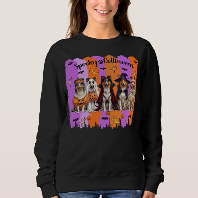 Sweatshirt Rough Collie Halloween Chiens (Devant)