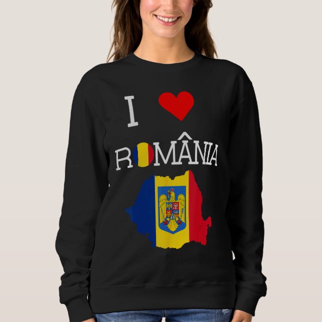 Sweatshirt Roumain Je t'aime Roumanie (Devant)