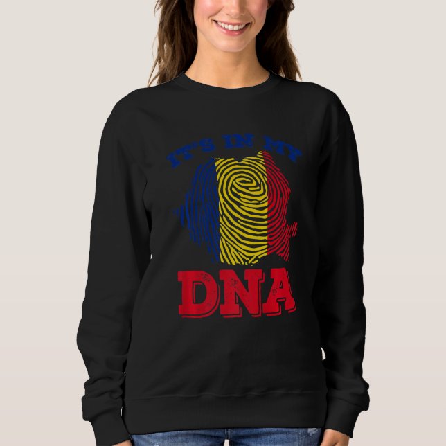 Sweatshirt ROUMANIE, C'est dans mon ADN, Fiers Roumains Drape (Devant)