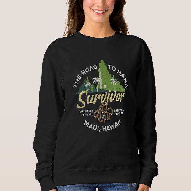 Sweatshirt Route vers Hana Survivor Curvy Palm Maui Hawaii (Devant)