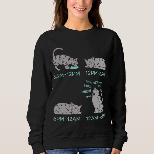 Sweatshirt Routine quotidienne de chat mignon (Devant)
