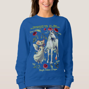 Sweatshirt (Royal Blue) Chats Unicorn tendance à la mode