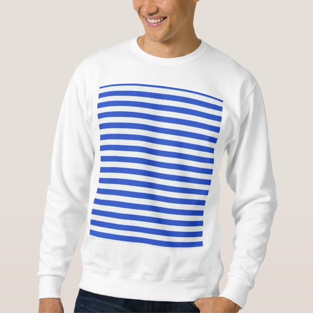 Sweatshirt Royal Blue Combination Stripes par Shirley Taylor (Devant)