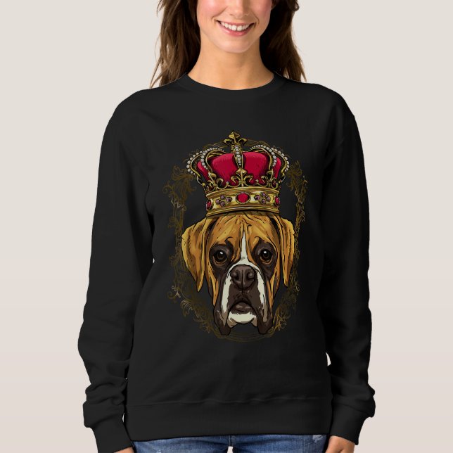 Sweatshirt Royal German Boxer King Queen Princess Boxer Dog (Devant)