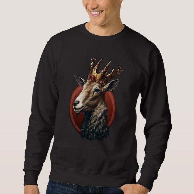 Sweatshirt Royal Goat King With Crown  3 (Devant)