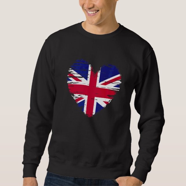 Sweatshirt Royaume-Uni Heart British Flag British Pride (Devant)