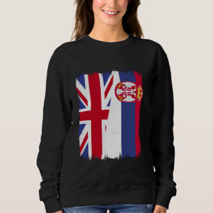 Sweatshirt Royaume-Uni Serbie demi-drapeau Srbija racines ser