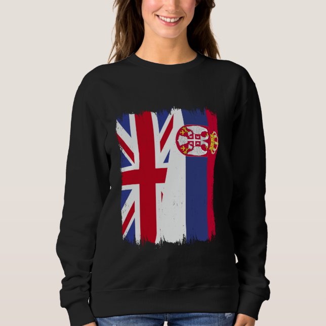 Sweatshirt Royaume-Uni Serbie demi-drapeau Srbija racines ser (Devant)