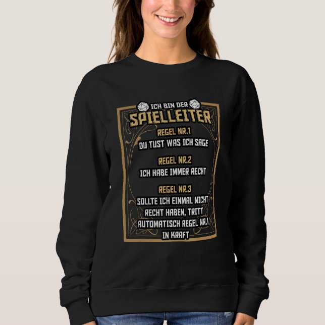 Sweatshirt Rpg Pen Papier Échelle De Jeu W20 Game Master D20 (Devant)